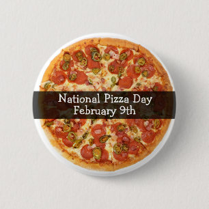 Nationaler Pizzagag 9. Februar Feiertage Button