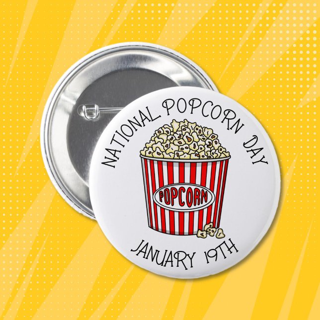 Nationaler Popcorn Day 19. Januar Button (Von Creator hochgeladen)