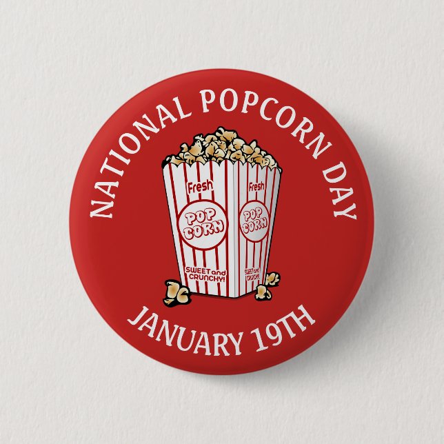 Nationaler Popcorn Day 19. Januar Button (Vorderseite)