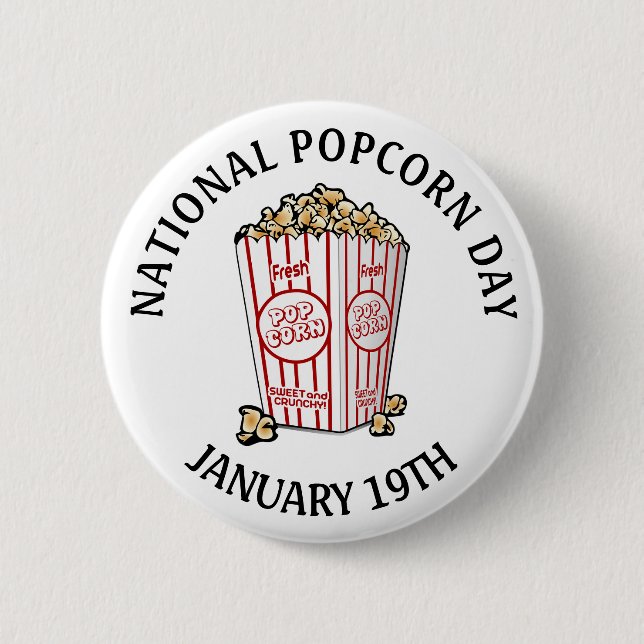 Nationaler Popcorn Day 19. Januar Button (Vorderseite)
