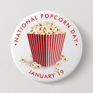 Nationaler Popcorntag Button