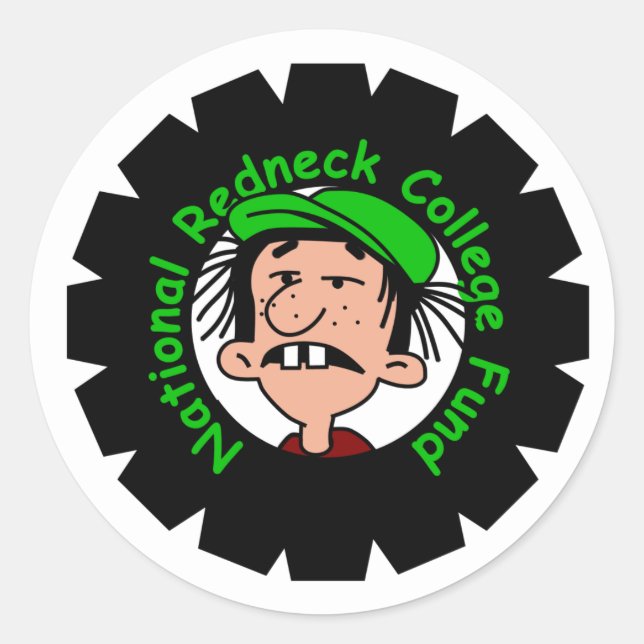 Nationaler Redneck Runder Aufkleber (Vorderseite)