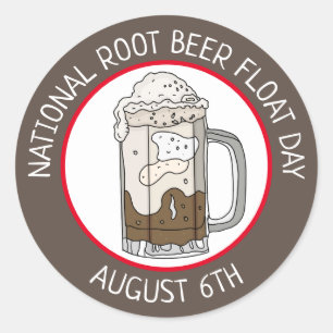 Nationaler Root Beer Float Tag   6. August    Runder Aufkleber