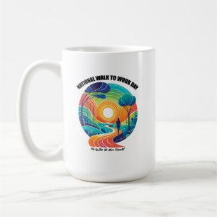 Nationaler Spaziergang zum Arbeitstag Kaffeetasse