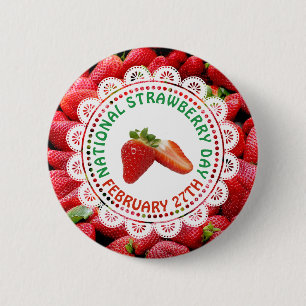 Nationaler Strawberry Day 27. Februar Button
