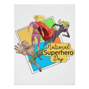 Nationaler Superheldentag-Schild Poster