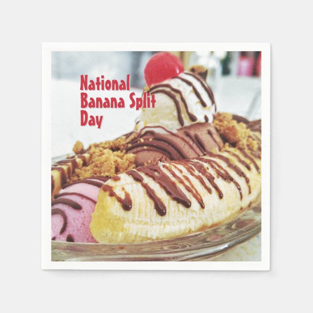 Nationaler Tag der Bananensplit Serviette (Vorderseite)