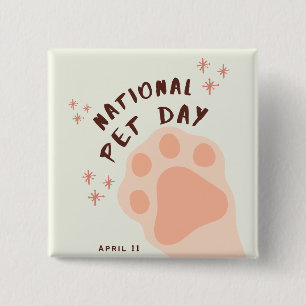 Nationaler Tag der Heimtiere 11. April Button