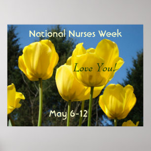 Nationaler Tag der Pflegeposter Tulpen Lieben Mai Poster