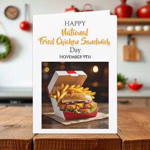 Nationaler Tag des fritierten Hühnchensandwichs Karte