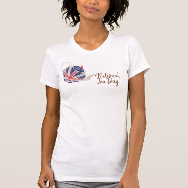 Nationaler Teetag, Union Jack Teapot T-Shirt (Vorderseite)