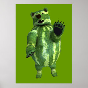 Nationaler Wassermelone-Tagesbär Poster
