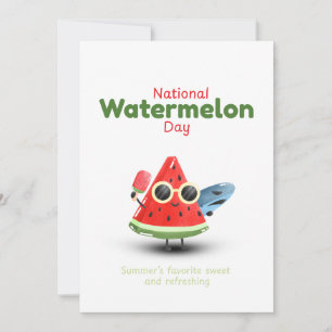 Nationaler Wassermelonen-Tag Süße Sommer Kunst Einladung