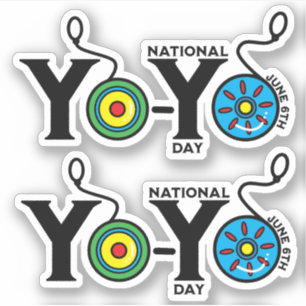 Nationaler Yo-Yo-Tag Aufkleber