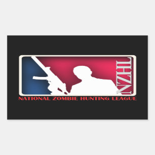 Nationaler Zombie-Jagd-Liga-Aufkleber Rechteckiger Aufkleber