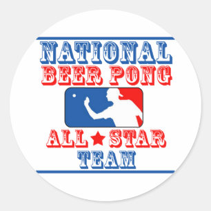 Nationales Bier Pong Team Runder Aufkleber
