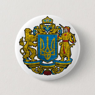 Nationales Emblem Ukraine Button