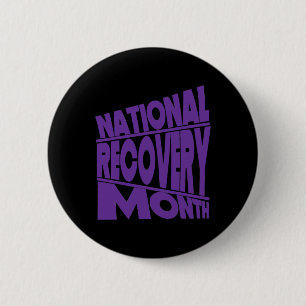 Nationales Erholung Monat Lila Typografie-Design Button