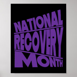 Nationales Erholung Monat Lila Typografie-Design Poster