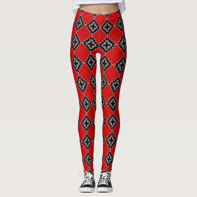 Nationales ethnisches Muster Leggings (Vorderseite)