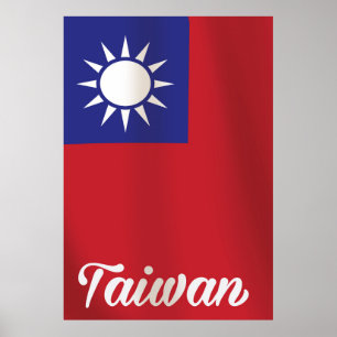 Nationales Flaggenreiseplakat Taiwan Poster