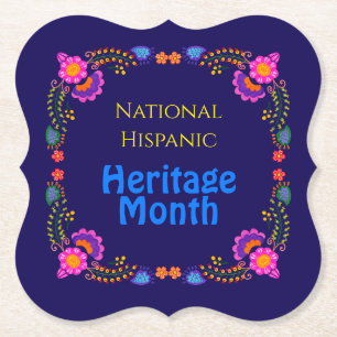 Nationales hispanisches Erbe Geburtstag farbenfroh Untersetzer