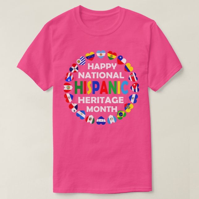 Nationales hispanisches Erbe Monat Latino Alle Län T-Shirt (Design vorne)