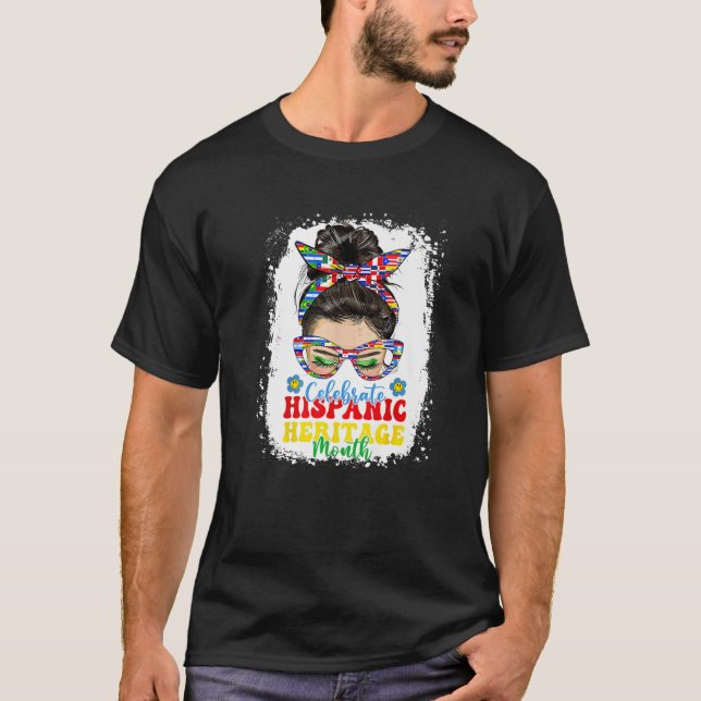 Nationales hispanisches Kulturerbe Frauen Monat Hi T-Shirt (Vorderseite)