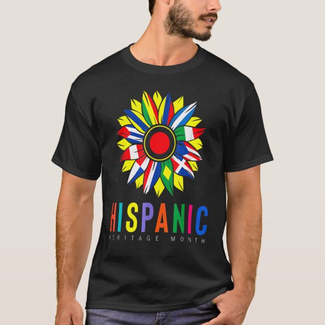 Nationales hispanisches Kulturerbe Monat Latino Fl T-Shirt (Vorderseite)