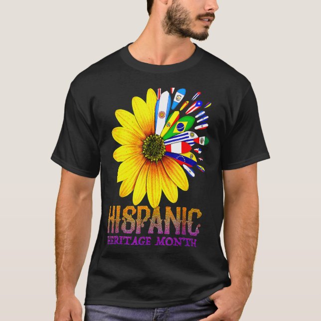 Nationales hispanisches Kulturerbe Monat Latino Fl T-Shirt (Vorderseite)
