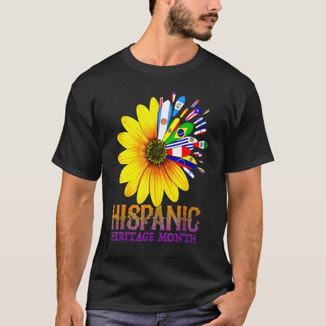 Nationales hispanisches Kulturerbe Monat Latino Fl T-Shirt (Vorderseite)