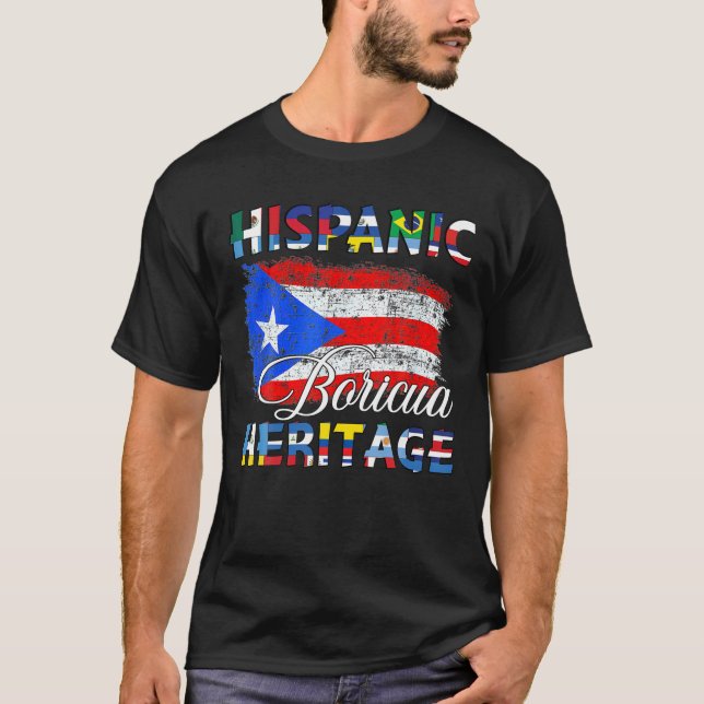 Nationales hispanisches Kulturerbe Monat Puerto Ri T-Shirt (Vorderseite)