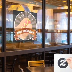 Nationales Hot Dog Day-Zeichen Fensteraufkleber