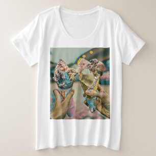 Nationales Ice Cream Day-Geschenk Große Größe T-Shirt