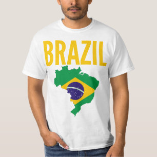 Nationales Karten-T-Shirt Brasiliens T-Shirt