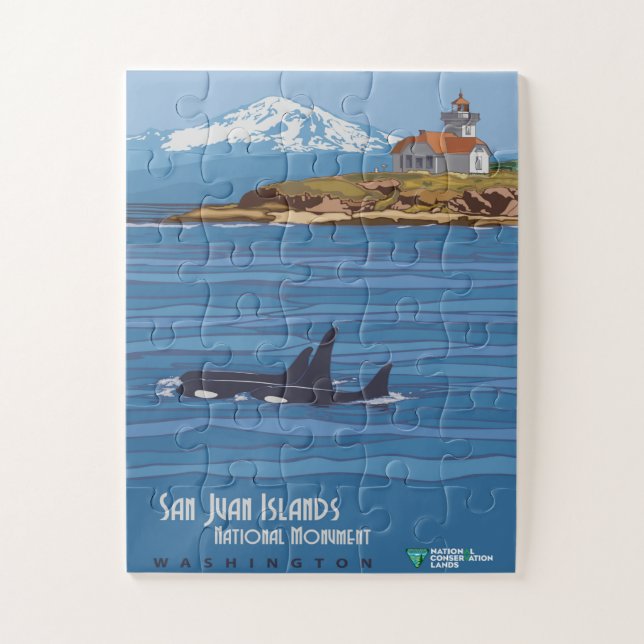 Nationales Monument-Poster der San Juan-Inseln Puzzle (Vertikal)