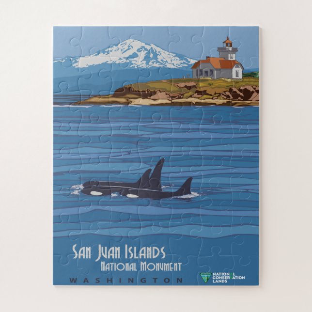 Nationales Monument-Poster der San Juan-Inseln Puzzle (Vertikal)