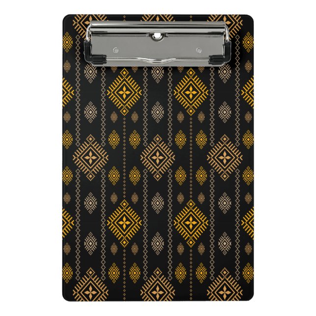 Nationales Muster Boho Kultur Ethnic Design Mini Klemmbrett (Vorderseite)