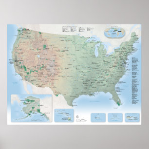 Nationales Parkplakat der USA (Update 2025) Poster