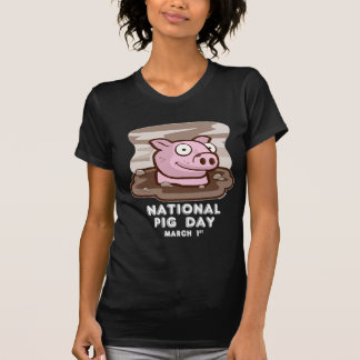 NATIONALES Schwein Tag-DUNKEL T-Shirt