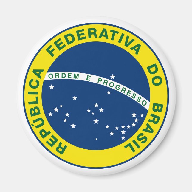 Nationales Siegel Brasiliens Magnet (Vorne)