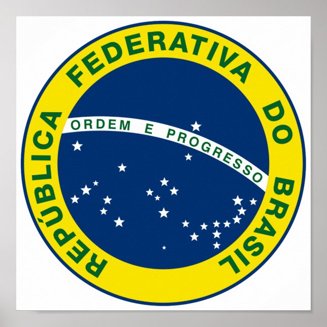 Nationales Siegel Brasiliens Poster (Vorne)