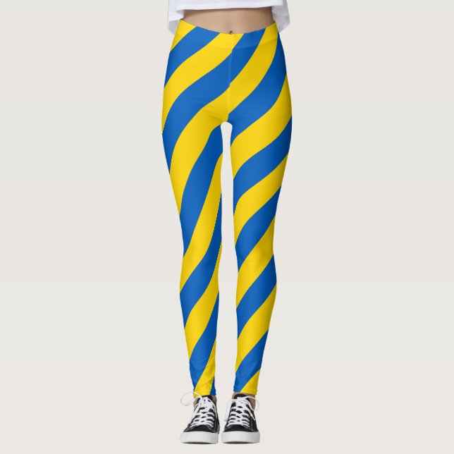 Nationalfarben der ukrainischen Flagge - Diagonal  Leggings (Vorderseite)