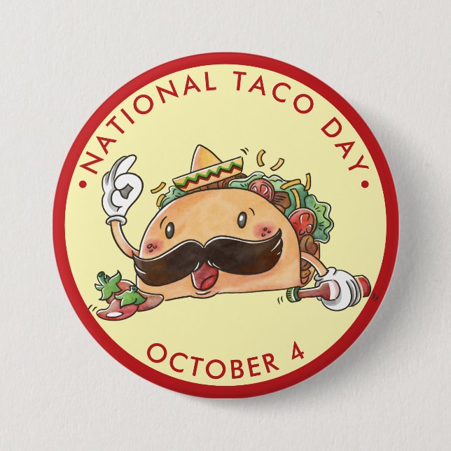 Nationalfeiertag, Aquarelltako in Sombrero Button (Vorderseite)