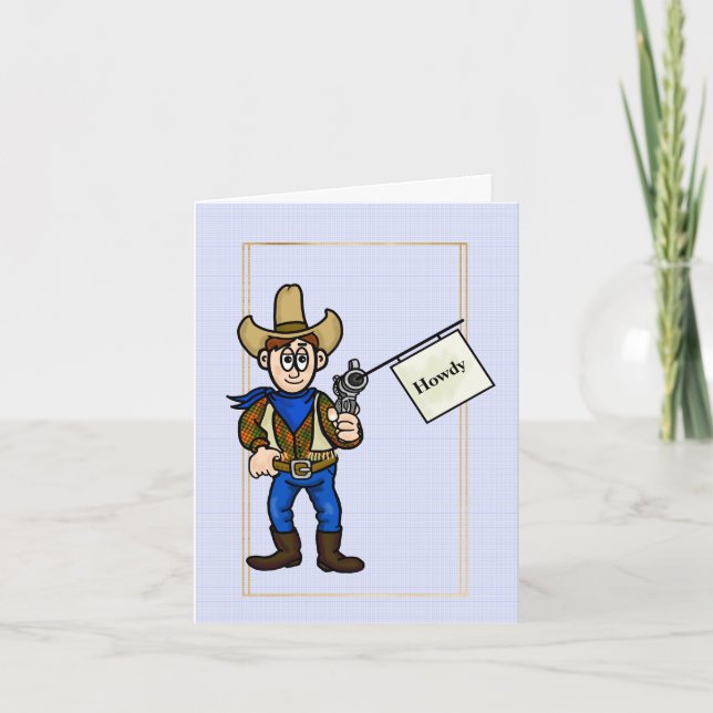 Nationalfeiertag der Cowboy Hello Card Karte (Vorderseite)