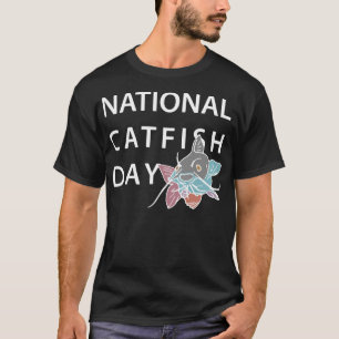 Nationalfeiertag farbiger Fisch aus dunklem T-Shir T-Shirt
