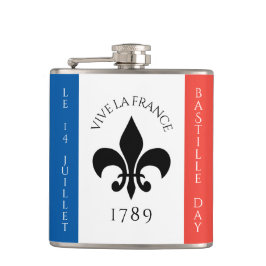 Nationalfeiertag Fleur-de-Lis Tricolore Frankreich Flachmann