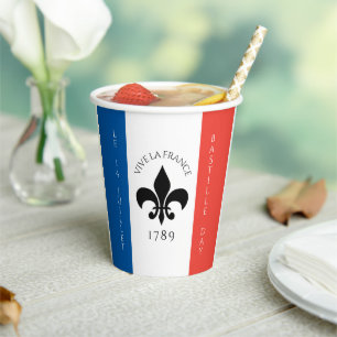 Nationalfeiertag Fleur-de-Lis Tricolore Frankreich Pappbecher