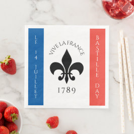 Nationalfeiertag Fleur-de-Lis Tricolore Frankreich Serviette