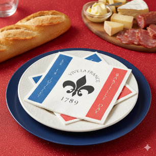 Nationalfeiertag Fleur-de-Lis Tricolore Frankreich Serviette
